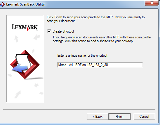 Lexmark scanback utility software
